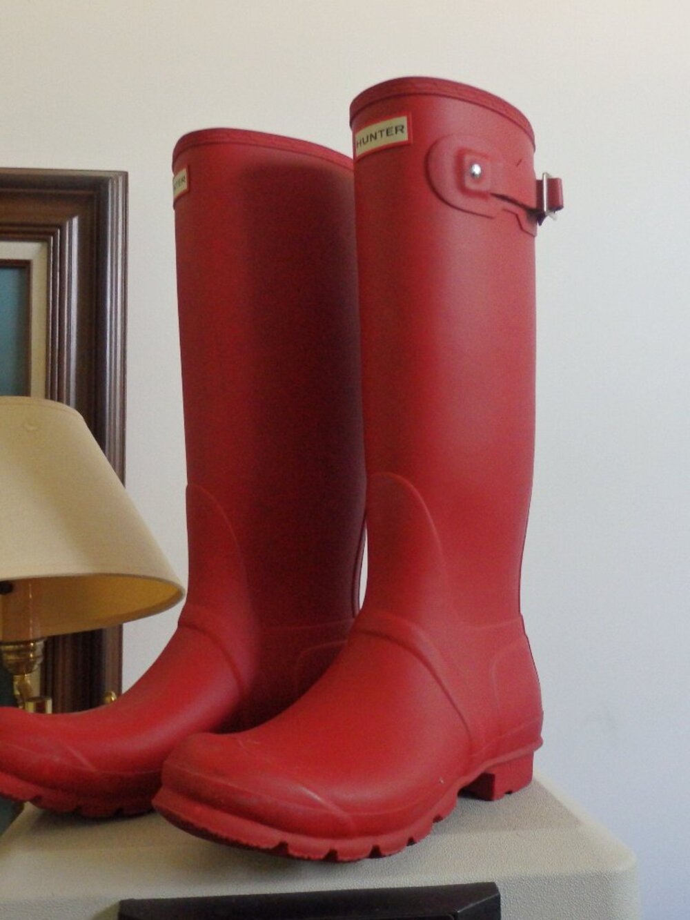 Matte Red TALL Genuine HUNTER Rain boots Wellies Size 10